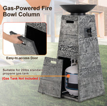 Load image into Gallery viewer, Elegant Heavy Duty 48 Inch Propane Fire Bowl Column With Beautiful Lava Rocks &amp; PVC Cover | Easy Access Door | Easy On/Off Switch | Patio Fire Pit
