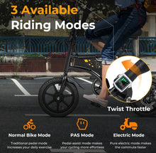 Load image into Gallery viewer, 2025 Super Cool Foldable Electric Bike, Bicycle For Adults | 350W Brushless Motor | 36V Battery | Up To 24KPH | Rubber Tires | 3 Riding Modes
