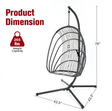 Load image into Gallery viewer, 2025 Hanging Super Duty Foldable Egg Swing Patio Chair With Stand &amp; Cushion Pillow | Swing Hammock | Holds 265lbs | Indoor / Outdoors
