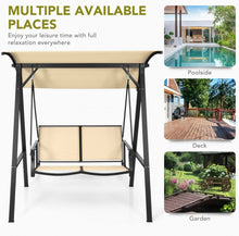 Load image into Gallery viewer, Super Elegant 2 Person Patio Swing With Weather Resistant Glider | Adjustable Canopy
