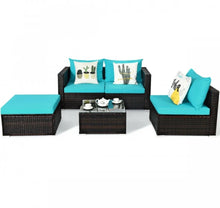 Load image into Gallery viewer, Super Relaxing 5 Pieces Patio Rattan Sectional Furniture Set With Cushions | Coffee Table
