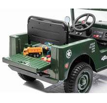 Load image into Gallery viewer, 2025 Military / Army 12V Willy Jeep Style Truck Upgraded | 1 Seater Kids Ride-On Car| Leather Seats | Rubber Tires | Remote | 2 Colours
