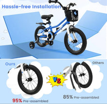 Load image into Gallery viewer, Super Cool 14” Children’s Bicycle Bike W Removable Training Wheels | Ages 3-5 | Bell | Adjustable Seat, Handlebars | Brakes | Enclosed Chain | Easy Assembly
