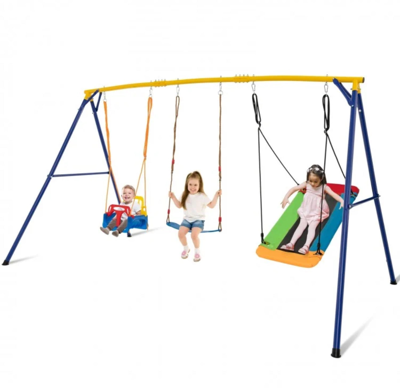 Super Fun Play Set Playground For Kids | 3 Different Swings: Belt Swing, Swing Seat, Platform Swing | Heavy Duty