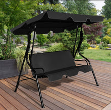 Load image into Gallery viewer, Super Relaxing 3 Person Outdoor Patio Canopy Swing With Cushioned Steel Frame | Porch Swing | Adjustable Canopy | High Weight Capacity
