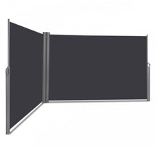 Load image into Gallery viewer, Heavy Duty Elegant Patio Retractable Double Folding Side Awning Screen Divider 237x63 inch
