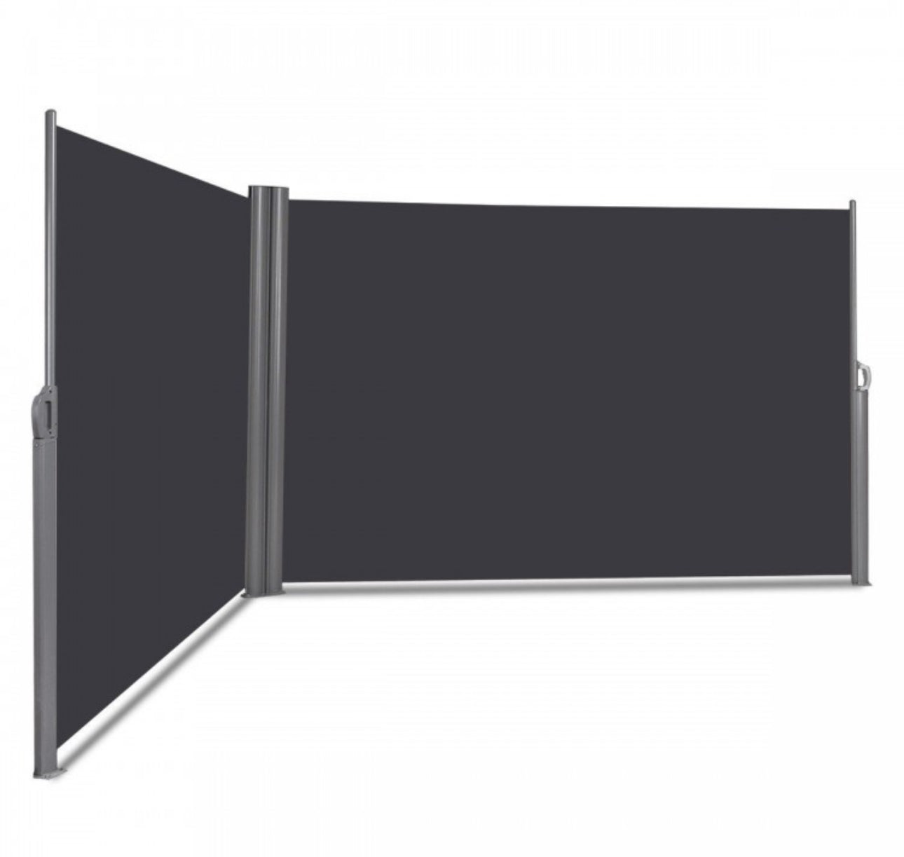 Heavy Duty Elegant Patio Retractable Double Folding Side Awning Screen Divider 237x63 inch