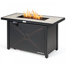 Load image into Gallery viewer, Very Relaxing Heavy-duty 42 Inch 60,000 BTU Propane Fire Pit Table With Ceramic Tabletop | Protective Cover | Lava Rocks | Gas Regulator
