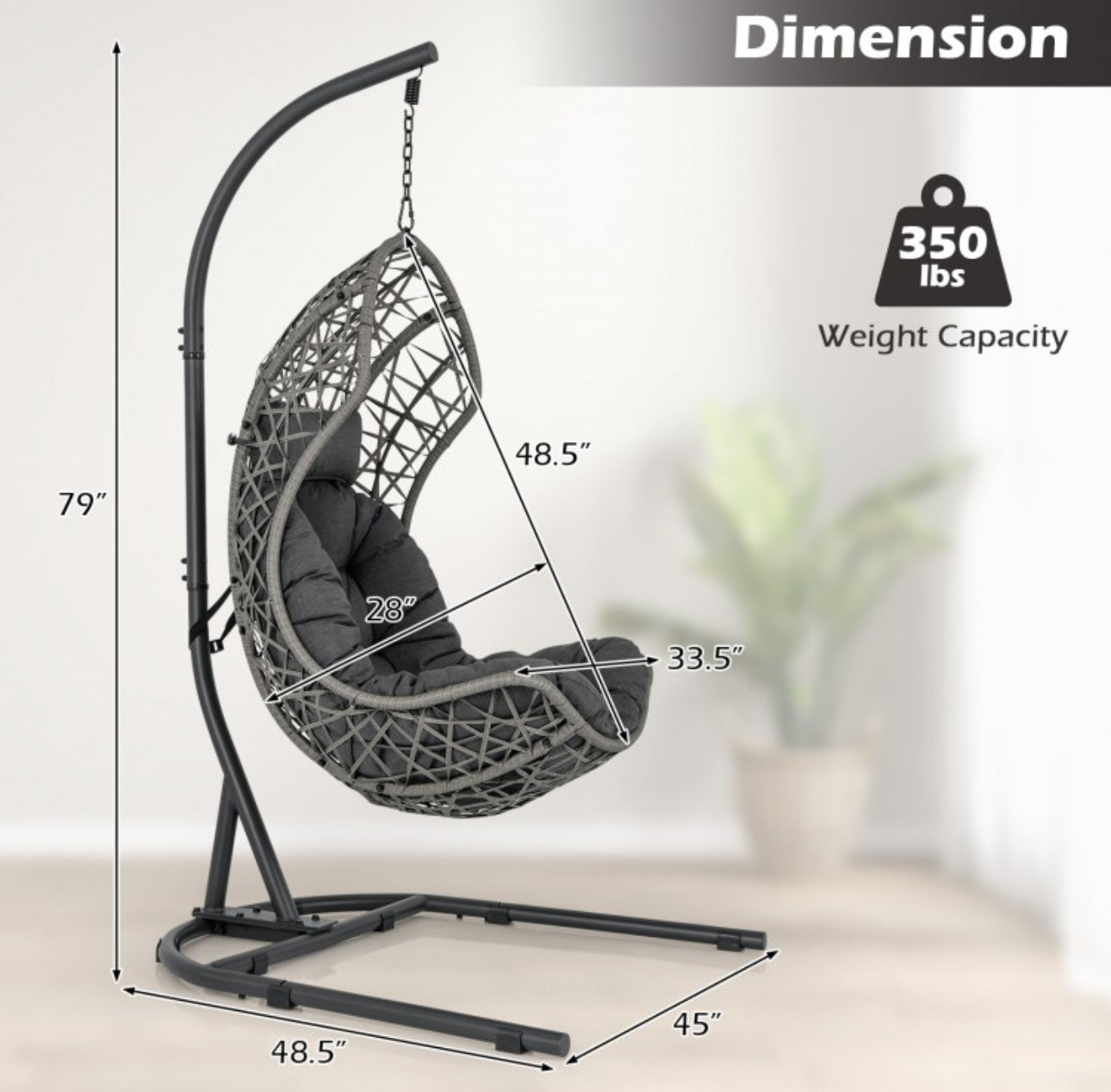 How much weight can a swing chair hold sale