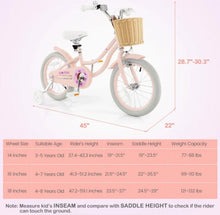 Load image into Gallery viewer, Super Awesome &amp; Fun Retro 16” Children’s Pedal Bicycle Bike Adjustable Handle, Seat | Ages 4-7 | Basket | Bell | Comfy Seat | Heavy Duty Tires
