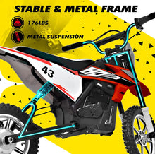 Load image into Gallery viewer, Super Cool Fast Off Road Electric 36V Kids Dirt Bike Upgraded 1 Seater 350W Motor | Up To 27 K/ph | Leather Seat | Rubber Tires
