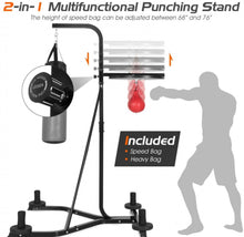 Load image into Gallery viewer, Heavy Duty Modern Boxing Punching Stand With Heavy Bag | 2-in-1 | Resilient Speed Bag | Sturdy Construction
