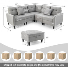 Load image into Gallery viewer, Gorgeous Heavy Duty Relaxing L-Shaped Sectional Corner Sofa Couch Set With Storage Ottoman | Wide Armrest | Thick Cushions | Tufted Design
