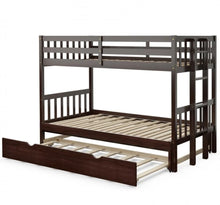 Load image into Gallery viewer, Heavy Duty Modern 4-in-1 Design Twin Pull-Out Bunk Bed With Trundle Wooden Ladder | High Guardrail | Sturdy Bed Board
