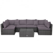 Load image into Gallery viewer, Super Elegant &amp; Relaxing 7 Piece Patio Furniture Rattan Set With Sectional Sofa | Cushions
