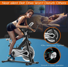 Load image into Gallery viewer, Heavy Duty Quiet Stationary Exercise Bike Cycling Bike With 40lbs Flywheel | Exercise Machine | Professional Seat | Display Monitor | Adjustable Resistance
