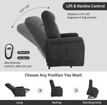 Load image into Gallery viewer, Heavy Duty Modern Power Lift Recliner Chair With Remote Control | For The Elderly | Everyone | Holds 330lbs | Laying | Seating | Standing Easily | Quiet Motor
