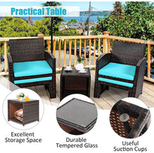 Load image into Gallery viewer, Elegant Heavy Duty 5-Piece Patio Rattan Furniture Set With Ottoman, Beautiful Tempered Glass Coffee Table | Cozy Chairs
