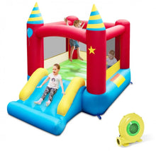 Load image into Gallery viewer, Super Fun Party Theme Bouncy Castle With 480 Watt Blower | Endless Fun | Carry Bag | Stakes | Repair Kit | High Quality | Easy Set Up
