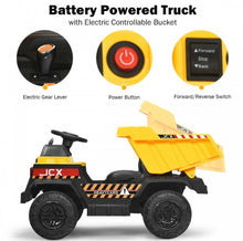 Load image into Gallery viewer, New 2025 Kids 12V Kids Ride On Dump Truck 1 Seater | Electric Bucket | Dump Bed | Shovel | Seatbelt | Push To Start | Remote

