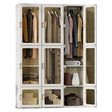 Load image into Gallery viewer, Elegant Upgraded Portable Closet | Foldable Wardrobe Storage Clothing Organizer | Magnetic Doors | 9 Doors 3 Hangers
