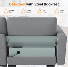 Load image into Gallery viewer, Heavy Duty Elegant &amp; Modern Very Comfortable 3-Seater Sofa Couch With USB Socket Ports, Side Storage Pocket | Beautiful Armrest | Side Bolsters | Thick Cushions
