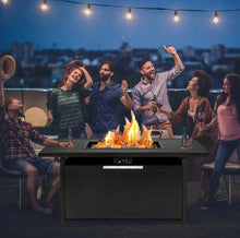 Load image into Gallery viewer, Very Relaxing Heavy Duty Patio 50,000 BTU Rectangular Propane Outdoor Fire Pit Fire Table | 2-in-1 | Easy To Use | Lava Rocks | H Style Burner
