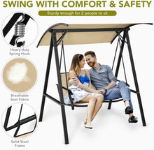 Load image into Gallery viewer, Super Elegant 2 Person Patio Swing With Weather Resistant Glider | Adjustable Canopy
