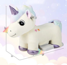 Load image into Gallery viewer, 2025 Upgraded Adorable Riding Unicorn 6V Kids Ride On Toy / Car | Handle Bars | Music | 10” Seat Height | Up To 5 Kph
