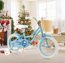 Load image into Gallery viewer, Adorable &amp; Cute 14” Children’s Adjustable Bicycle Pedal Bike | Removable Training Wheels | Ages 3-5 | Bell | Basket | Adjustable Seat, Handlebar | Brakes | Easy Assembly
