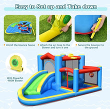 Load image into Gallery viewer, Super Cool Indoor Or Outdoor Inflatable Water Slide Jump Bouncy Castle With Powerful 480W Blower | Easy Set Up / Take Down | High Quality | Carrying Bag
