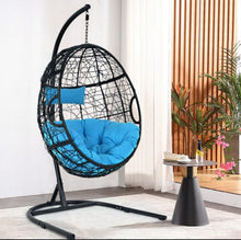 Load image into Gallery viewer, Outdoor / Indoor Patio Egg Swing Chair W/ Stand, Cushion, Pole, Basket - Heavy Duty Chair | Very Comfy Cushions | Hammock | Comes In 2 Colours | Holds 250lbs
