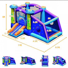 Load image into Gallery viewer, Super Fun Jumping Bouncy Castle With Water Slide &amp; 550W Blower | Waterproof | Carrying Bag | Repair Kit | Huge Jump Area | Large Play Area
