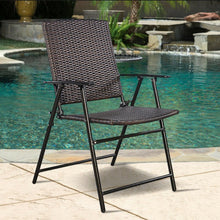 Load image into Gallery viewer, Super Duty Beautiful Set Of 4 Patio Folding Rattan Chairs | Waterproof | Patio Dining Chairs
