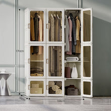 Load image into Gallery viewer, Elegant Upgraded Portable Closet | Foldable Wardrobe Storage Clothing Organizer | Magnetic Doors | 9 Doors 3 Hangers
