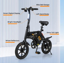 Load image into Gallery viewer, 2025 Super Cool Foldable Electric Bike, Bicycle For Adults | 350W Brushless Motor | 36V Battery | Up To 24KPH | Rubber Tires | 3 Riding Modes
