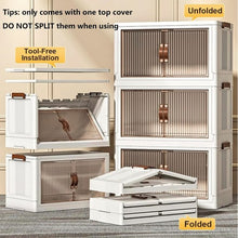Load image into Gallery viewer, Elegant Upgraded 5 Tier Stackable Storage Shelf XL Collapsible Closet Organizer Transparent Storage Boxes |  Wheels | Home, Kitchen, Bedroom, Closet Etc
