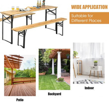Load image into Gallery viewer, Super Cool 3-Piece Foldable Heavy Duty Patio Wooden Picnic Table Bench Set | Easy Set Up | Indoor, Outdoor
