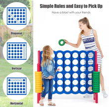 Load image into Gallery viewer, Super Cool Outdoor Fun Giant Connect 4 Style Jumbo 4-To-Score Game Set With 42 Giant Rings | Quick Release Slider | For The Whole Family | Indoor | Outdoor
