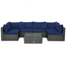 Load image into Gallery viewer, Super Elegant &amp; Relaxing 7 Piece Patio Furniture Rattan Set With Sectional Sofa | Cushions
