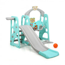 Load image into Gallery viewer, Adorable Cute Toddler Teddy Bear Playground Set With Slide | Swing | Wall Climbing | Ladder | Basketball Net | Indoor | Outdoor
