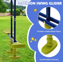 Load image into Gallery viewer, Super Fun Heavy Duty 3-in-1 Outdoor Playground Set for Ages 3-10 | Easy Install | Swing | Gym Rings | 2 Person Glider
