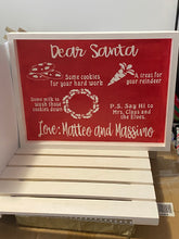 Load image into Gallery viewer, Custom Dear Santa Painted Wood Tray |. Family Memories | Hand Painted
