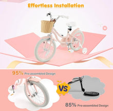 Load image into Gallery viewer, Super Awesome &amp; Fun Retro 16” Children’s Pedal Bicycle Bike Adjustable Handle, Seat | Ages 4-7 | Basket | Bell | Comfy Seat | Heavy Duty Tires
