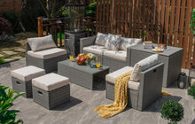 Load image into Gallery viewer, Elegant 8 Piece Patio Furniture Rattan Set With Storage Waterproof Cover &amp; Cushions
