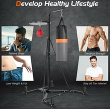 Load image into Gallery viewer, Heavy Duty Modern Boxing Punching Stand With Heavy Bag | 2-in-1 | Resilient Speed Bag | Sturdy Construction
