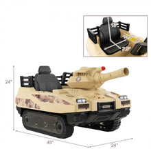 Load image into Gallery viewer, Super Cool 2025 Kids Ride On Car Military Tank 12V | Music | Rotatable Turret &amp; 8 Missiles With 3 Speeds | Rubber Tracks | Lights | Great Seat | Ages 3-8
