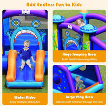 Load image into Gallery viewer, Super Fun Jumping Bouncy Castle With Water Slide &amp; 550W Blower | Waterproof | Carrying Bag | Repair Kit | Huge Jump Area | Large Play Area
