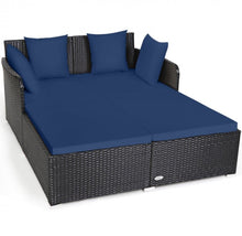 Load image into Gallery viewer, Very Relaxing XXL Spacious Outdoor Rattan Patio Day Bed | Upholstered Extremely Comfortable Cushions, Pillows | Sectional Furniture Set
