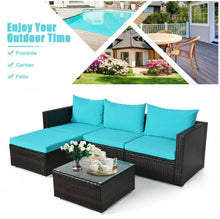 Load image into Gallery viewer, Super Relaxing 5 Pieces Patio Rattan Sectional Furniture Set With Cushions | Coffee Table
